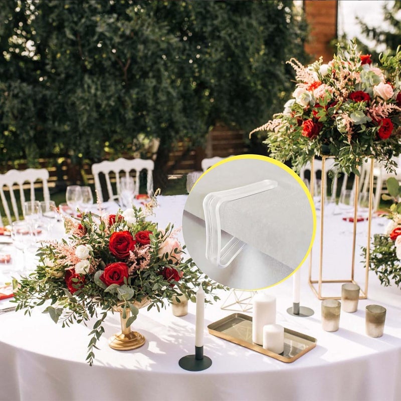 Kitnish 16 Upgraded Tablecloth Clips,Thicker Wider Clear Tablecloth Clips,Plastic Table Cloth Hold Down Clips Table Cloth Holder Cover Clamps for Restaurant Picnics Marquees Weddings Graduation Party. - Image 4